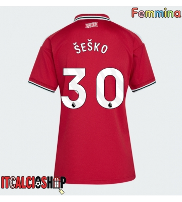 Manchester United Benjamin Sesko #30 Prima Maglia Femmina 2026-27 Manica Corta